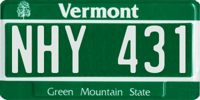 VT license plate NHY431