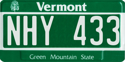 VT license plate NHY433