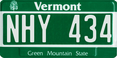 VT license plate NHY434