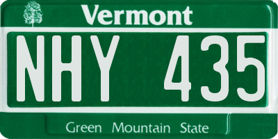 VT license plate NHY435