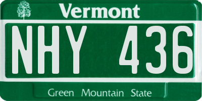 VT license plate NHY436