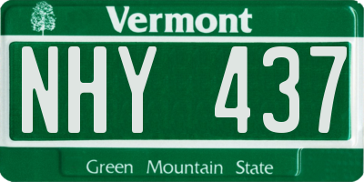 VT license plate NHY437