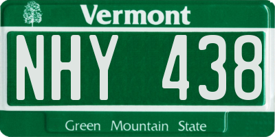 VT license plate NHY438