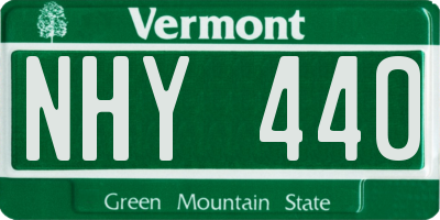 VT license plate NHY440