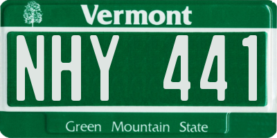 VT license plate NHY441