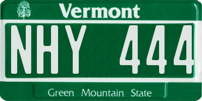 VT license plate NHY444