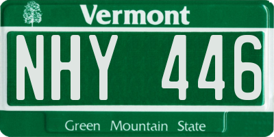 VT license plate NHY446