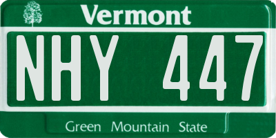VT license plate NHY447