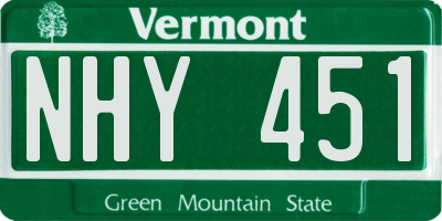 VT license plate NHY451