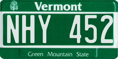VT license plate NHY452