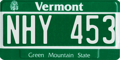 VT license plate NHY453