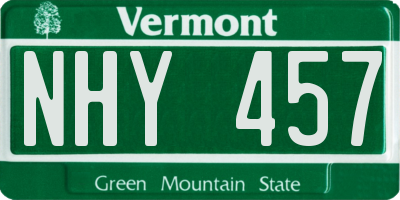 VT license plate NHY457
