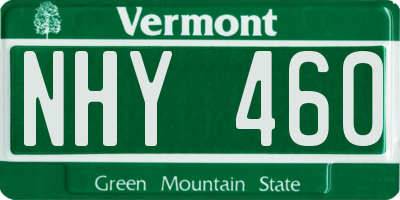 VT license plate NHY460