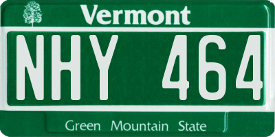 VT license plate NHY464