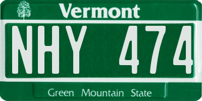 VT license plate NHY474