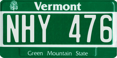 VT license plate NHY476