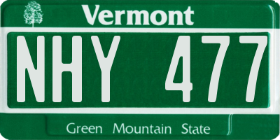 VT license plate NHY477