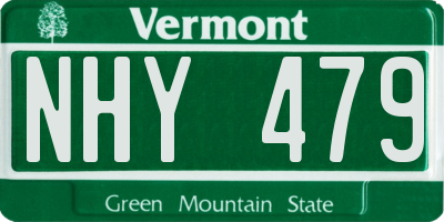 VT license plate NHY479