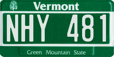 VT license plate NHY481