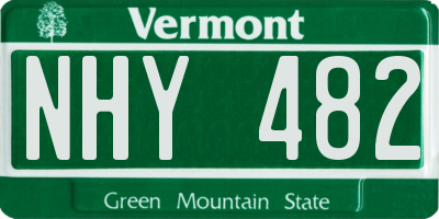 VT license plate NHY482