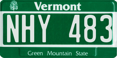 VT license plate NHY483