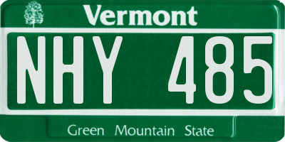 VT license plate NHY485