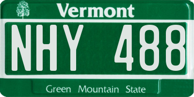 VT license plate NHY488