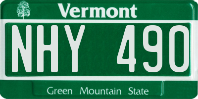 VT license plate NHY490