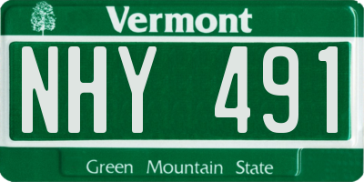 VT license plate NHY491