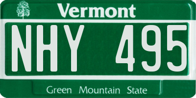 VT license plate NHY495