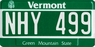 VT license plate NHY499