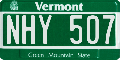 VT license plate NHY507