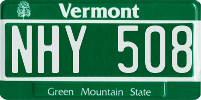 VT license plate NHY508