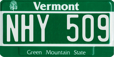 VT license plate NHY509