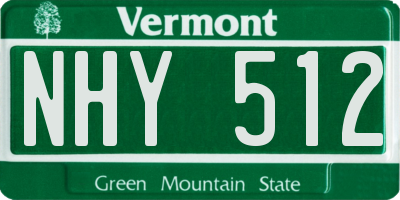 VT license plate NHY512