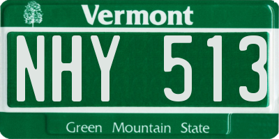 VT license plate NHY513