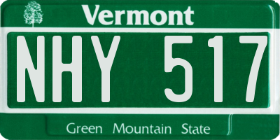VT license plate NHY517