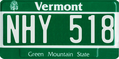 VT license plate NHY518