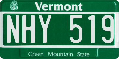 VT license plate NHY519