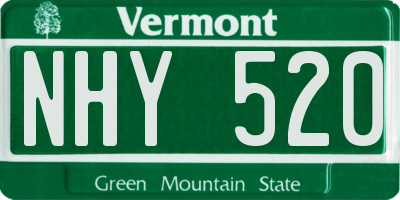 VT license plate NHY520
