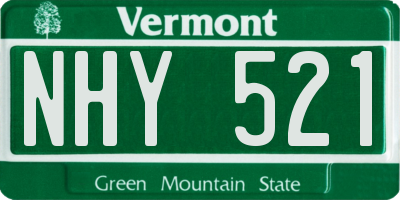 VT license plate NHY521