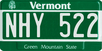 VT license plate NHY522
