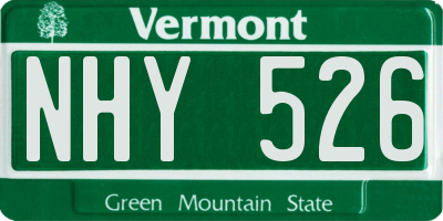 VT license plate NHY526
