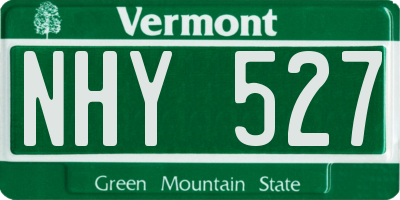 VT license plate NHY527