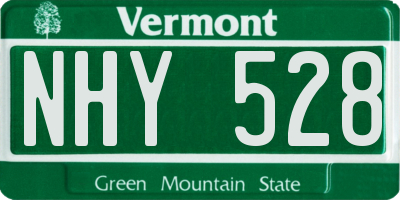 VT license plate NHY528