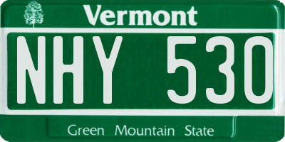 VT license plate NHY530