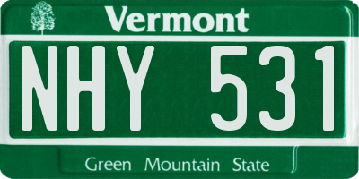 VT license plate NHY531