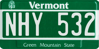 VT license plate NHY532