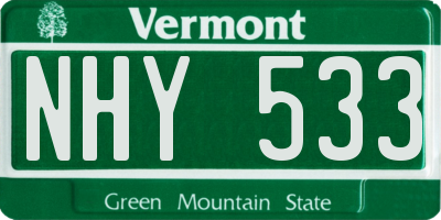 VT license plate NHY533