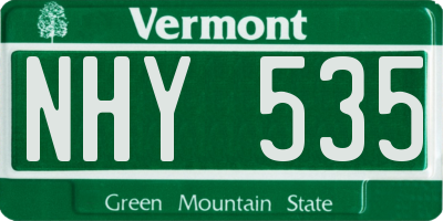 VT license plate NHY535